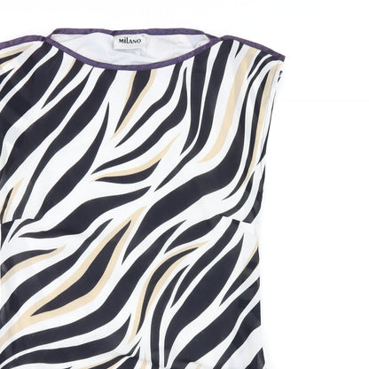 Womens UK Size 12 Milano Multicoloured Basic T-Shirt