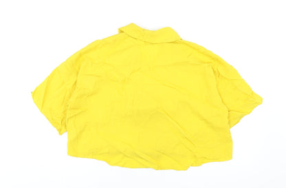 Womens UK Size M Zara Yellow Basic T-Shirt