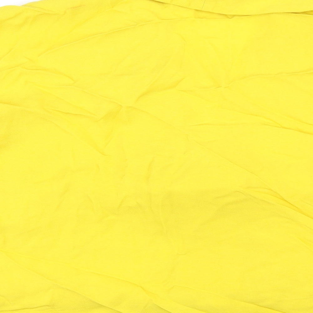 Womens UK Size M Zara Yellow Basic T-Shirt