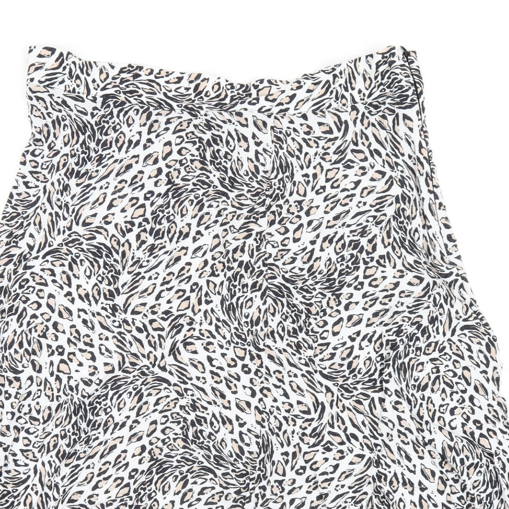 Sosandar Womens Multicoloured Animal Print Viscose A-Line Skirt Size 14 Zip