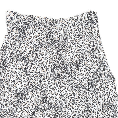 Sosandar Womens Multicoloured Animal Print Viscose A-Line Skirt Size 14 Zip