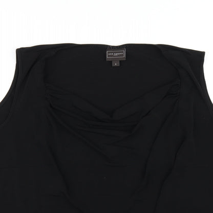 Ann Harvey Womens Black Polyester Basic Tank Size M Cowl Neck