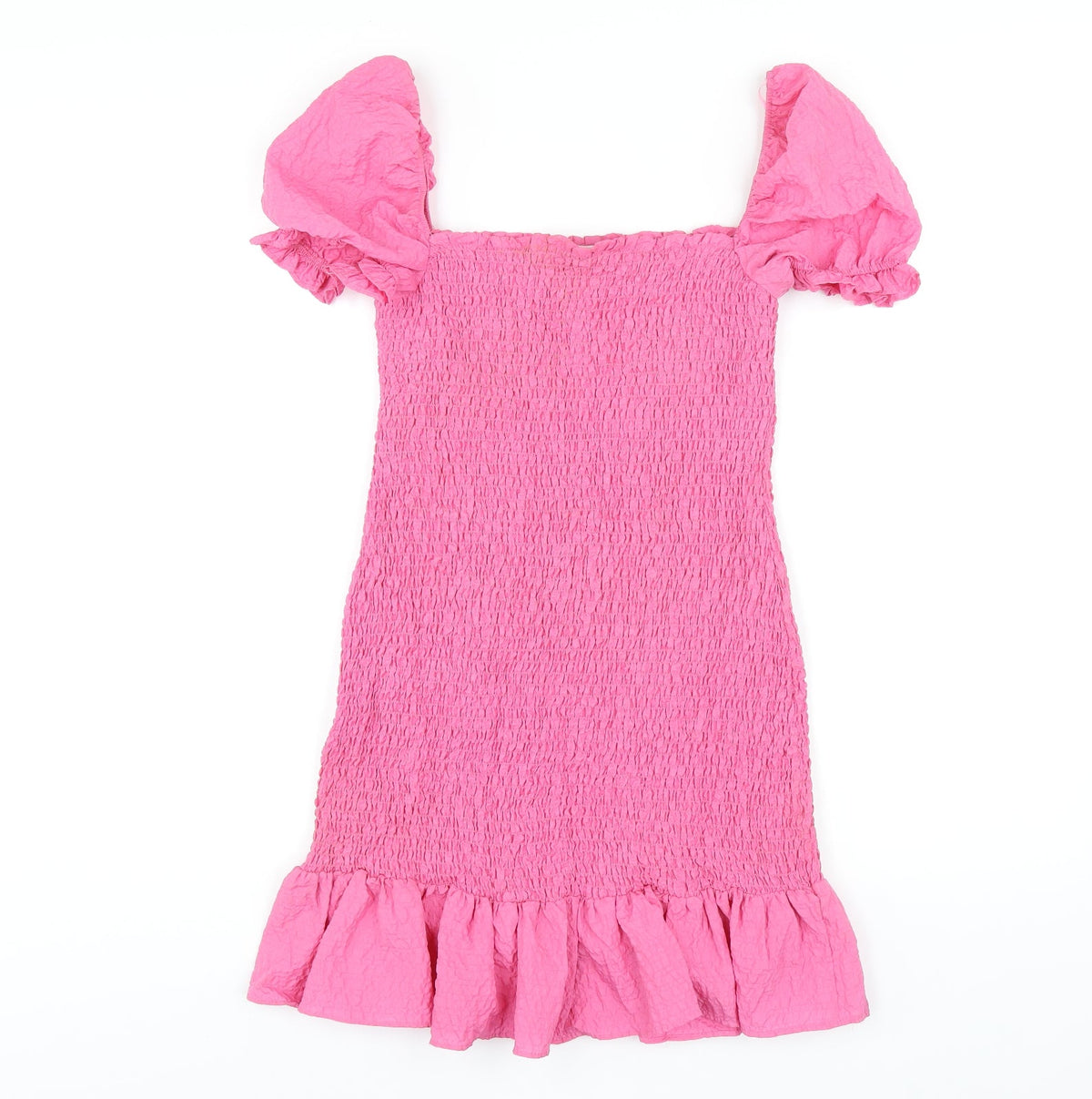 Zara Womens Pink Polyester Bodycon Size S Square Neck Pullover