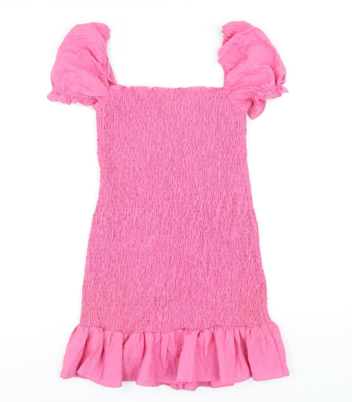 Zara Womens Pink Polyester Bodycon Size S Square Neck Pullover
