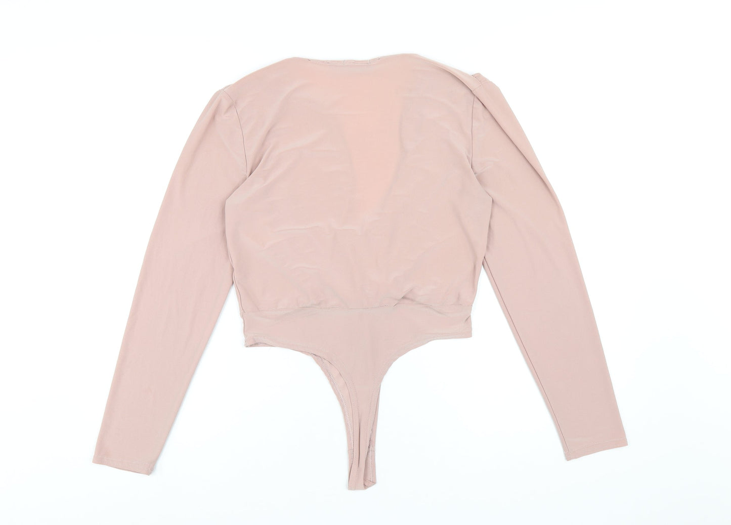 Boohoo Womens Pink Polyester Bodysuit One-Piece Size 14 Pullover