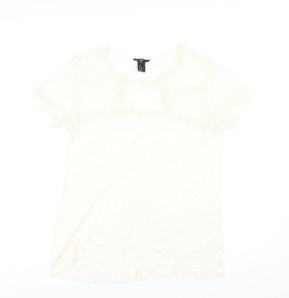 Womens UK Size L H&M Ivory Basic T-Shirt