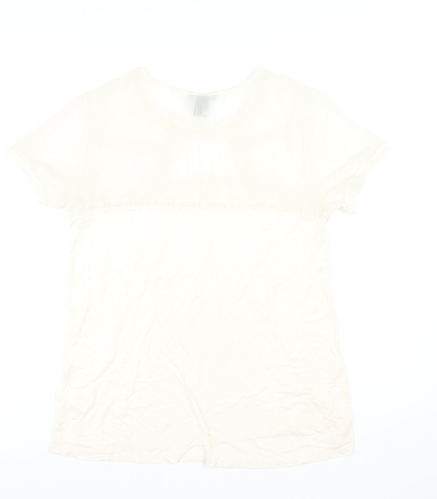 Womens UK Size L H&M Ivory Basic T-Shirt