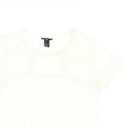 Womens UK Size L H&M Ivory Basic T-Shirt