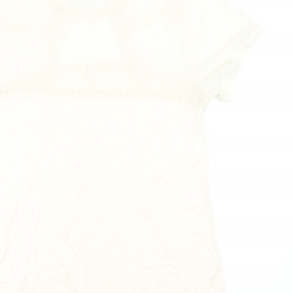 Womens UK Size L H&M Ivory Basic T-Shirt