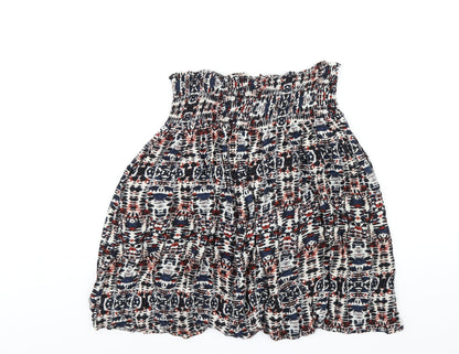 Idano Womens Multicoloured Geometric Viscose A-Line Skirt Size S