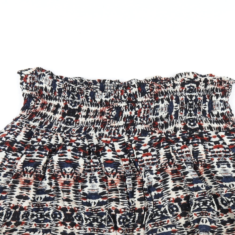 Idano Womens Multicoloured Geometric Viscose A-Line Skirt Size S