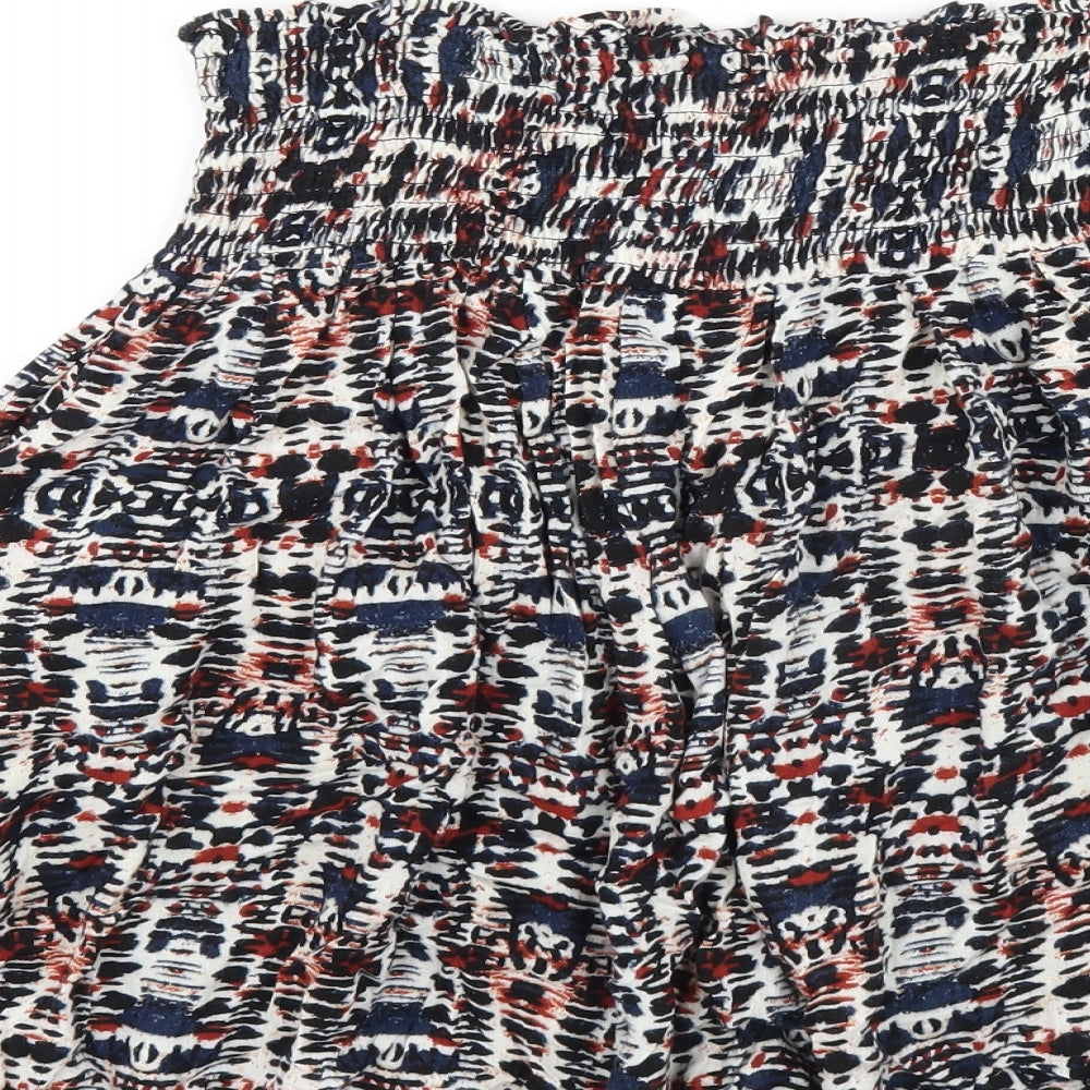 Idano Womens Multicoloured Geometric Viscose A-Line Skirt Size S