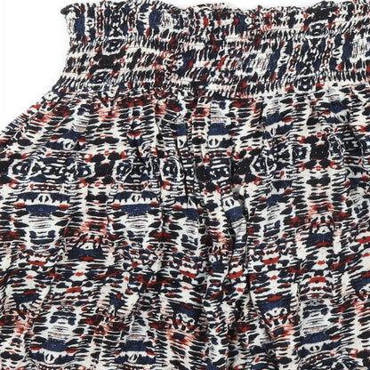 Idano Womens Multicoloured Geometric Viscose A-Line Skirt Size S