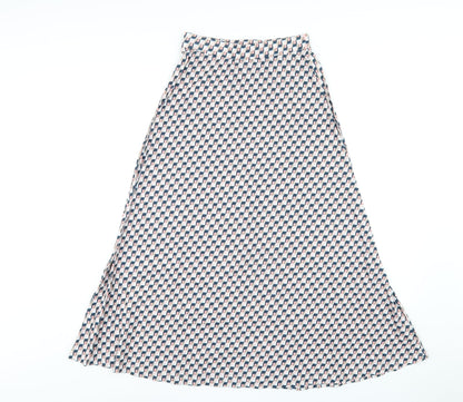Marks and Spencer Womens Multicoloured Geometric Polyester A-Line Skirt Size 6