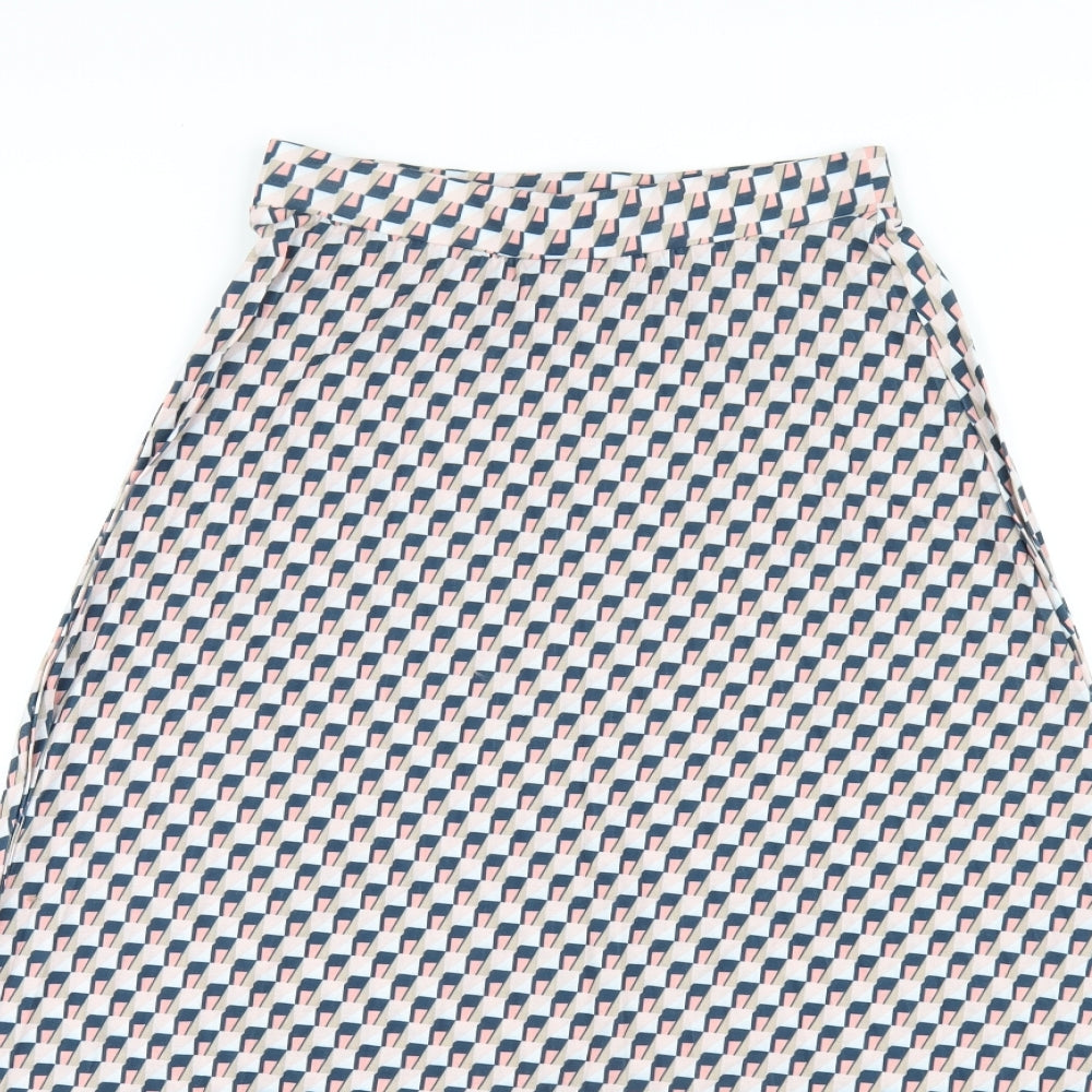 Marks and Spencer Womens Multicoloured Geometric Polyester A-Line Skirt Size 6