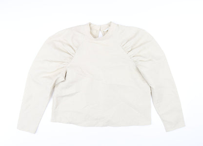 Womens UK Size L H&M Beige Basic T-Shirt