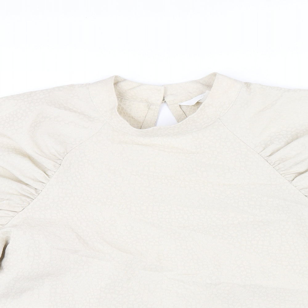 Womens UK Size L H&M Beige Basic T-Shirt