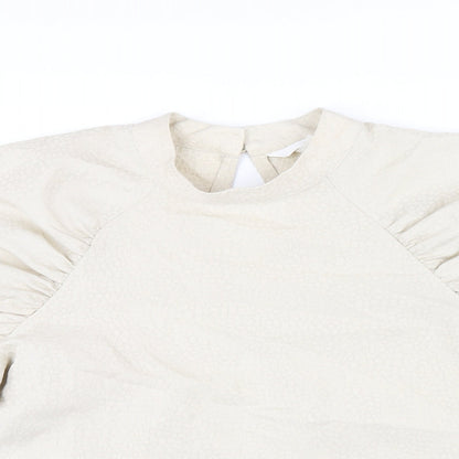 Womens UK Size L H&M Beige Basic T-Shirt