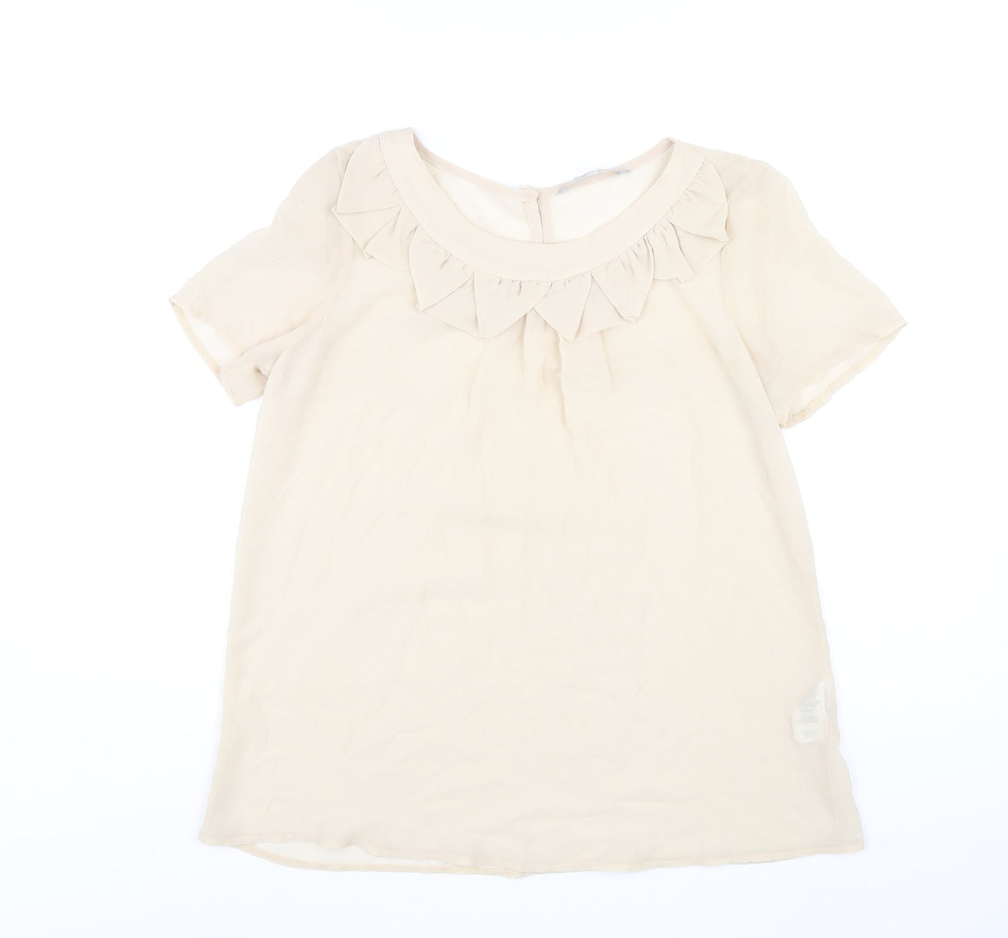 Womens UK Size 12 Red Herring Beige Basic T-Shirt