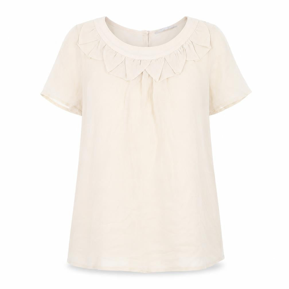 Womens UK Size 12 Red Herring Beige Basic T-Shirt