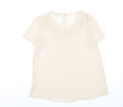 Womens UK Size 12 Red Herring Beige Basic T-Shirt