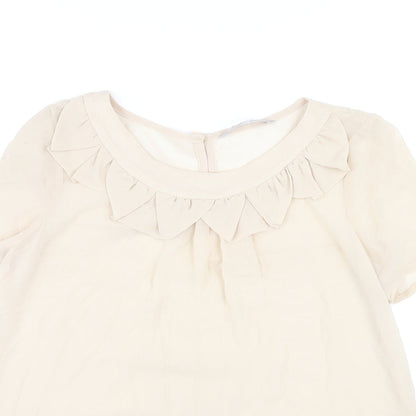 Womens UK Size 12 Red Herring Beige Basic T-Shirt
