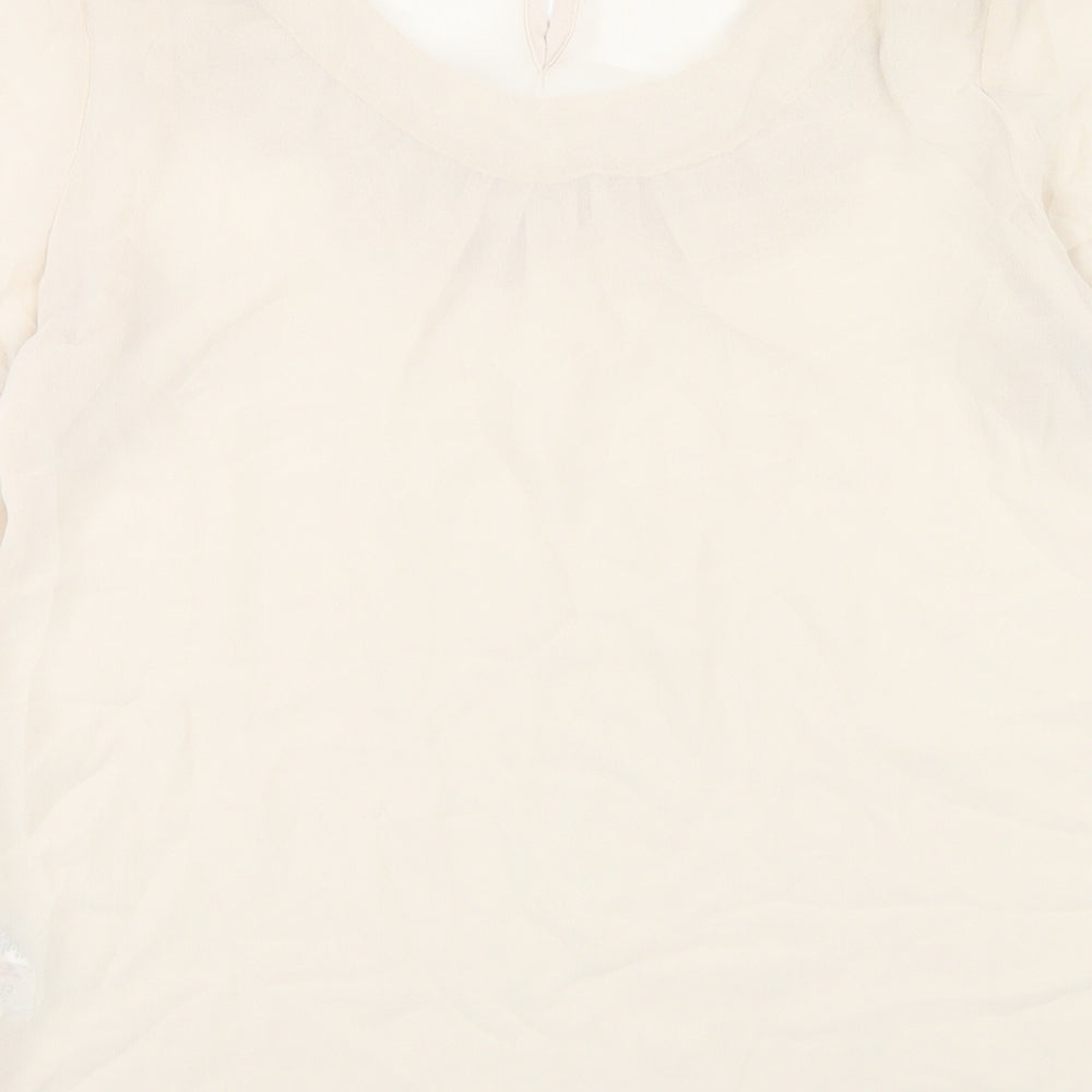 Womens UK Size 12 Red Herring Beige Basic T-Shirt