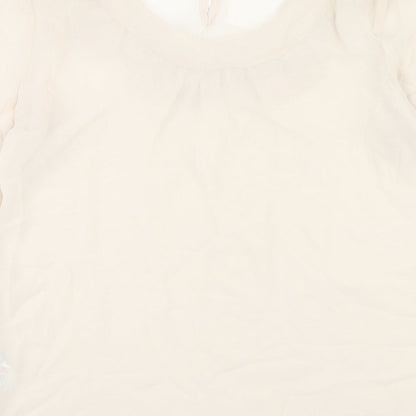Womens UK Size 12 Red Herring Beige Basic T-Shirt
