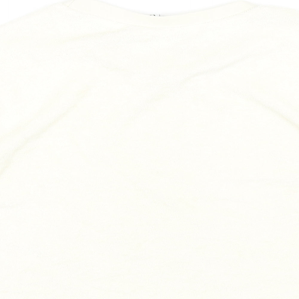 Womens UK Size XS H&M Ivory Cropped T-Shirt