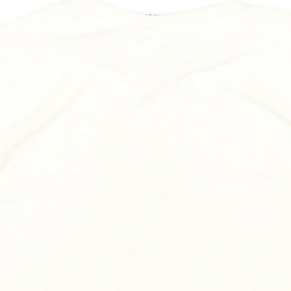 Womens UK Size XS H&M Ivory Cropped T-Shirt