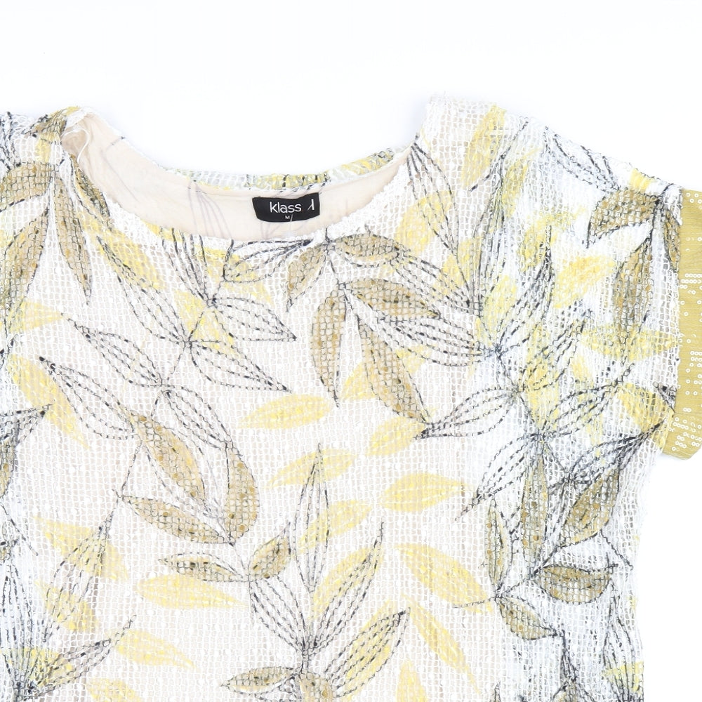 Womens UK Size M Klass Yellow Basic T-Shirt