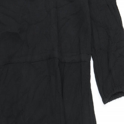 Per Una Womens Black Cotton Trapeze & Swing Size 6 V-Neck Pullover