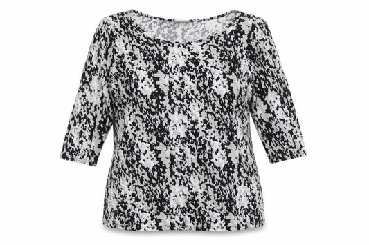 Front view of Originals women’s grey round neck geometric polyester jumper, size UK 12