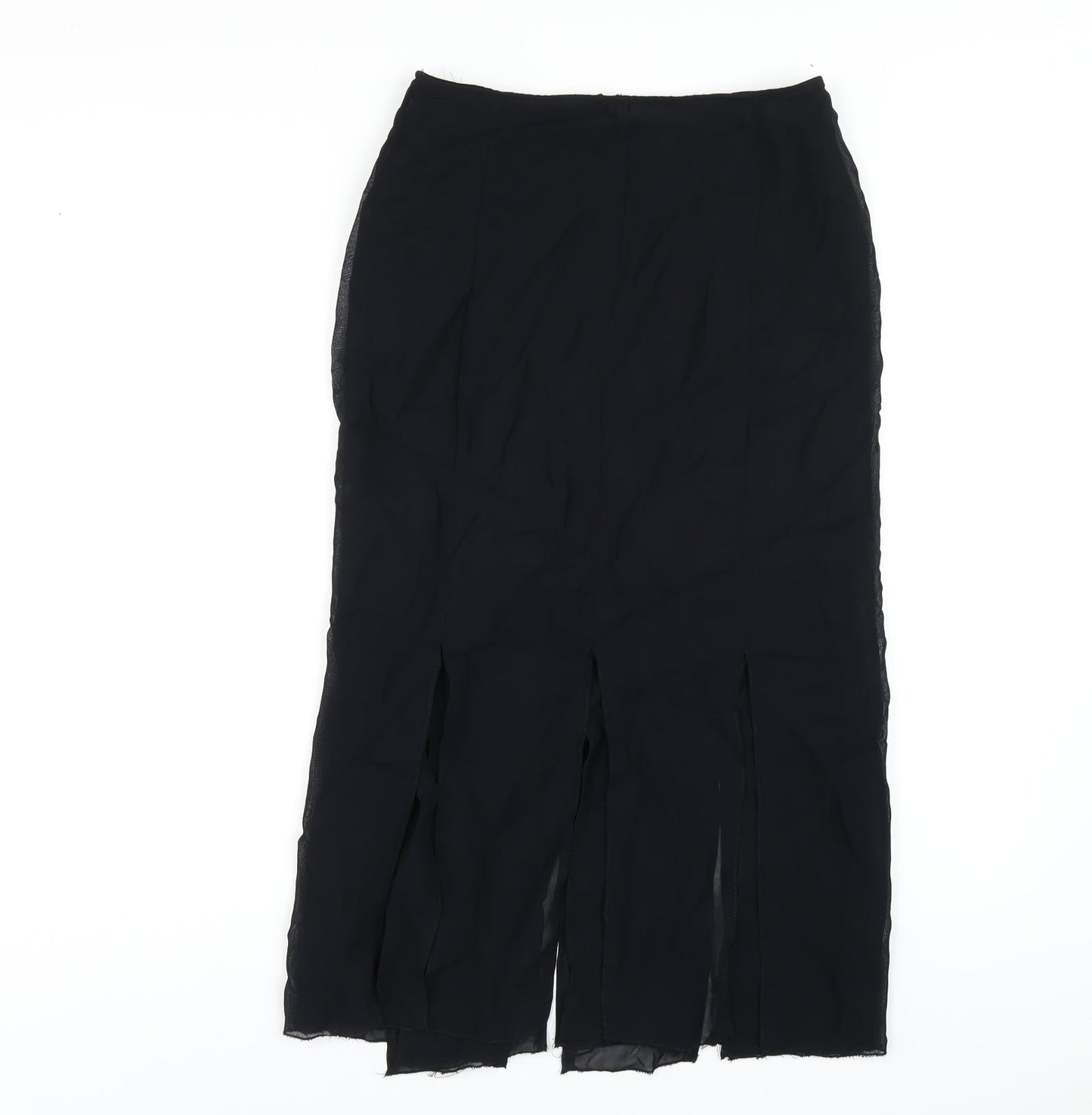 Wallis Womens Black Polyester A-Line Skirt Size 10 Zip
