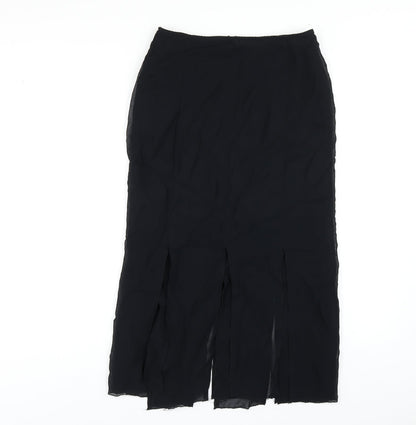 Wallis Womens Black Polyester A-Line Skirt Size 10 Zip