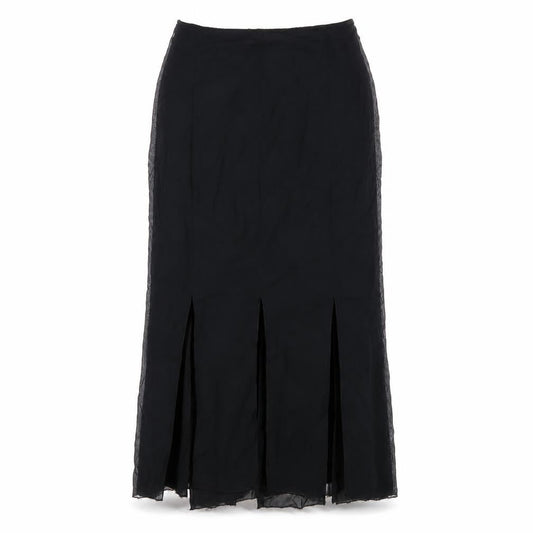 Front view of Wallis women’s black polyester a-line skirt, size UK 10, zip