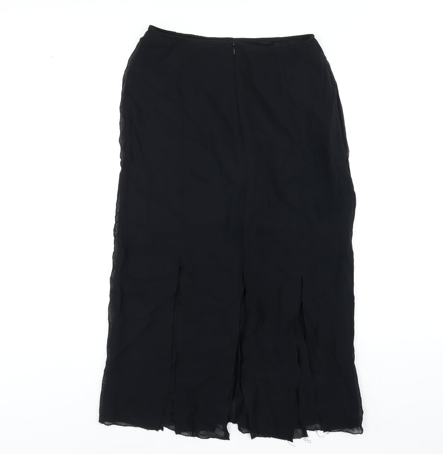 Wallis Womens Black Polyester A-Line Skirt Size 10 Zip