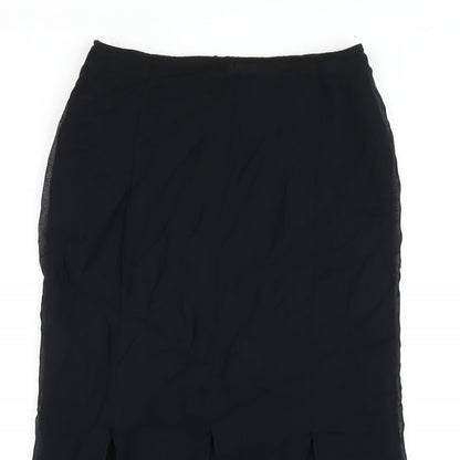 Wallis Womens Black Polyester A-Line Skirt Size 10 Zip