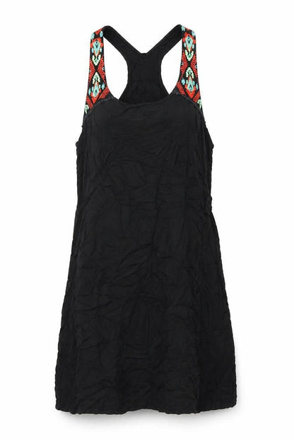Riviera Womens Black Viscose Tank Dress Size M V-Neck Pullover