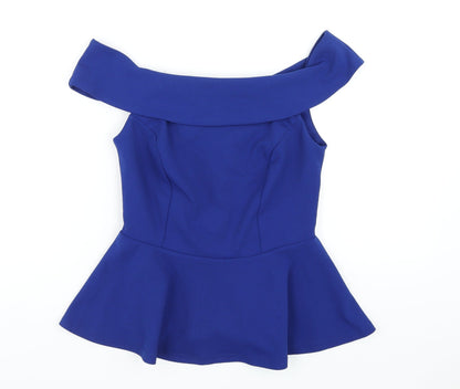 Womens UK Size 10 New Look Blue Basic Blouse