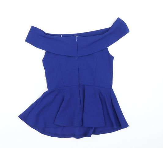 Womens UK Size 10 New Look Blue Basic Blouse