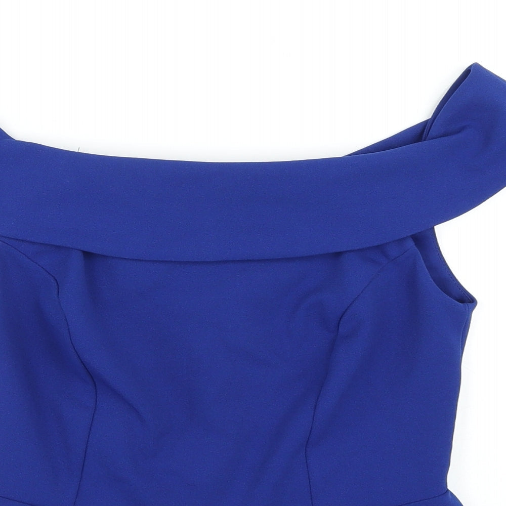 Womens UK Size 10 New Look Blue Basic Blouse