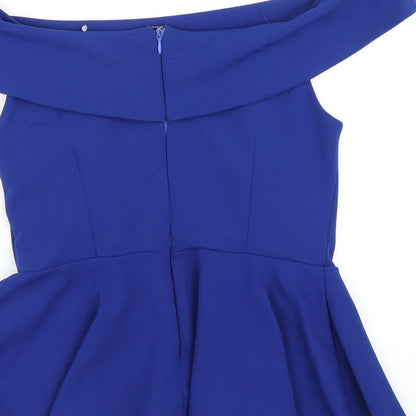 Womens UK Size 10 New Look Blue Basic Blouse