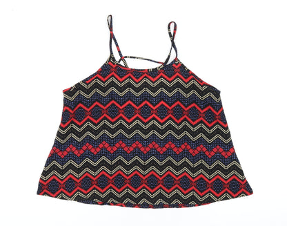 Womens UK Size 8 Hearts & Bows Multicoloured Camisole T-Shirt