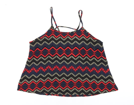 Womens UK Size 8 Hearts & Bows Multicoloured Camisole T-Shirt