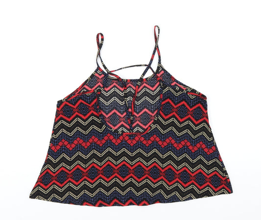 Womens UK Size 8 Hearts & Bows Multicoloured Camisole T-Shirt