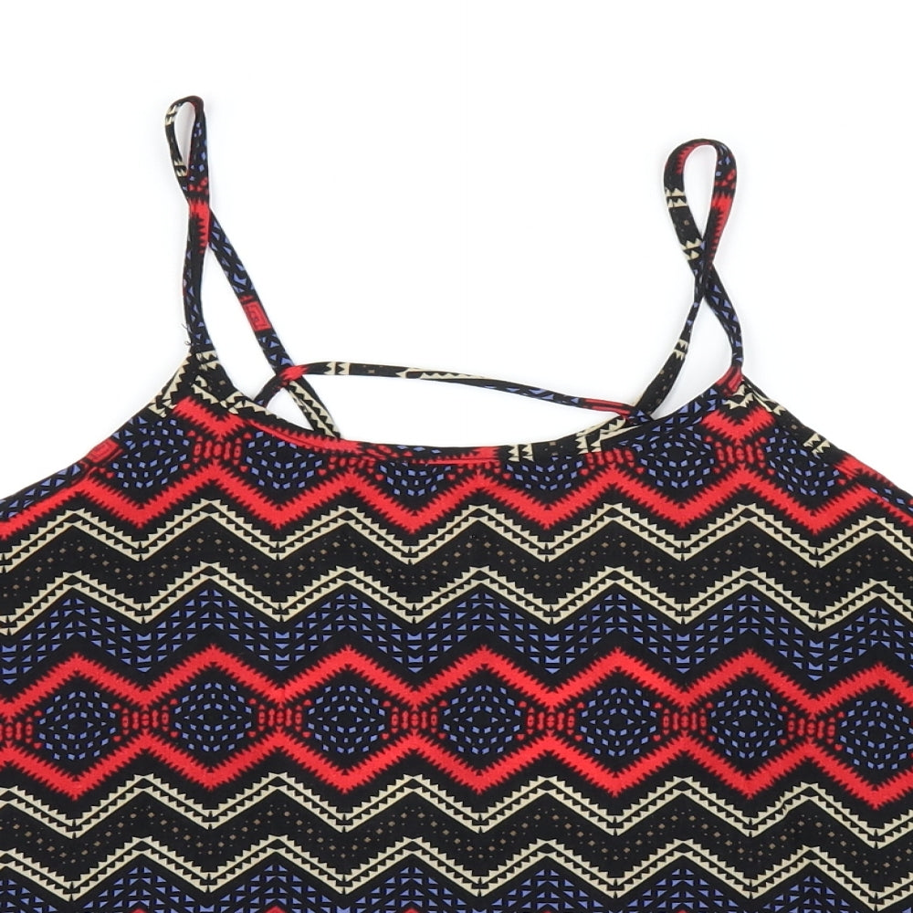 Womens UK Size 8 Hearts & Bows Multicoloured Camisole T-Shirt