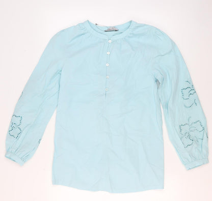 Womens UK Size 6 Marks and Spencer Blue Basic Blouse