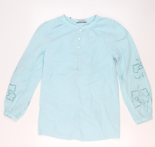Womens UK Size 6 Marks and Spencer Blue Basic Blouse