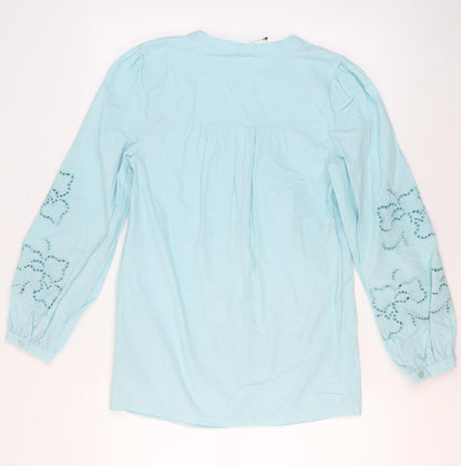 Womens UK Size 6 Marks and Spencer Blue Basic Blouse